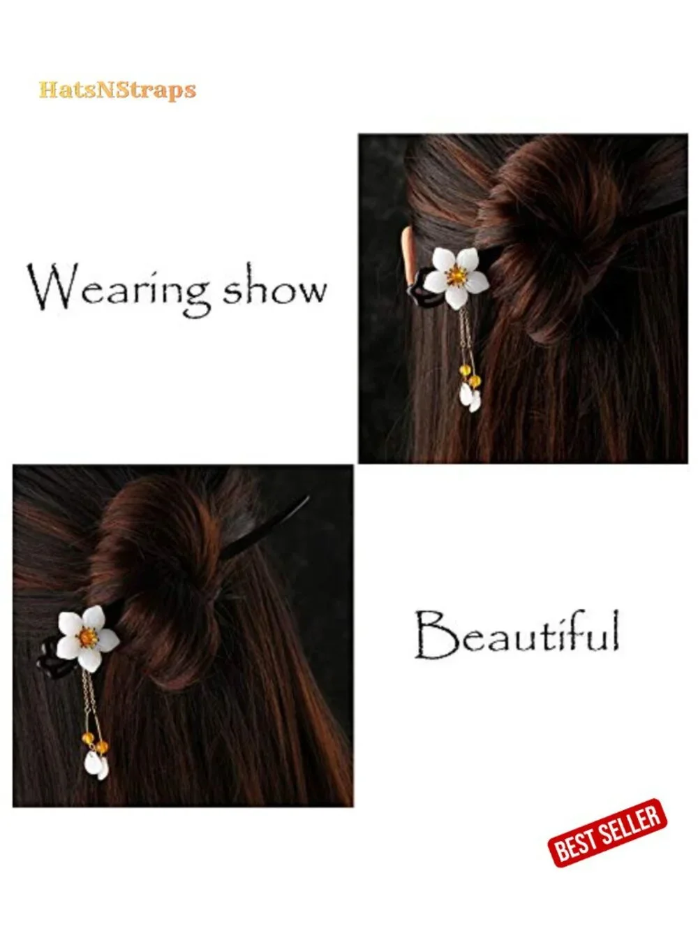 Wooden Hair Stick Handmade Carved Hair Pin for Bun 7.08 inch